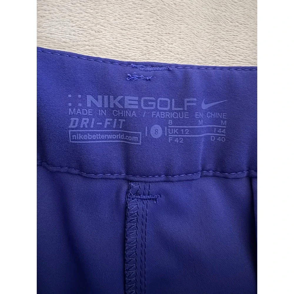 Nike Golf Dri-FIT Womens Shorts Size 8 Royal Blue Purple Flat Front Athletic
